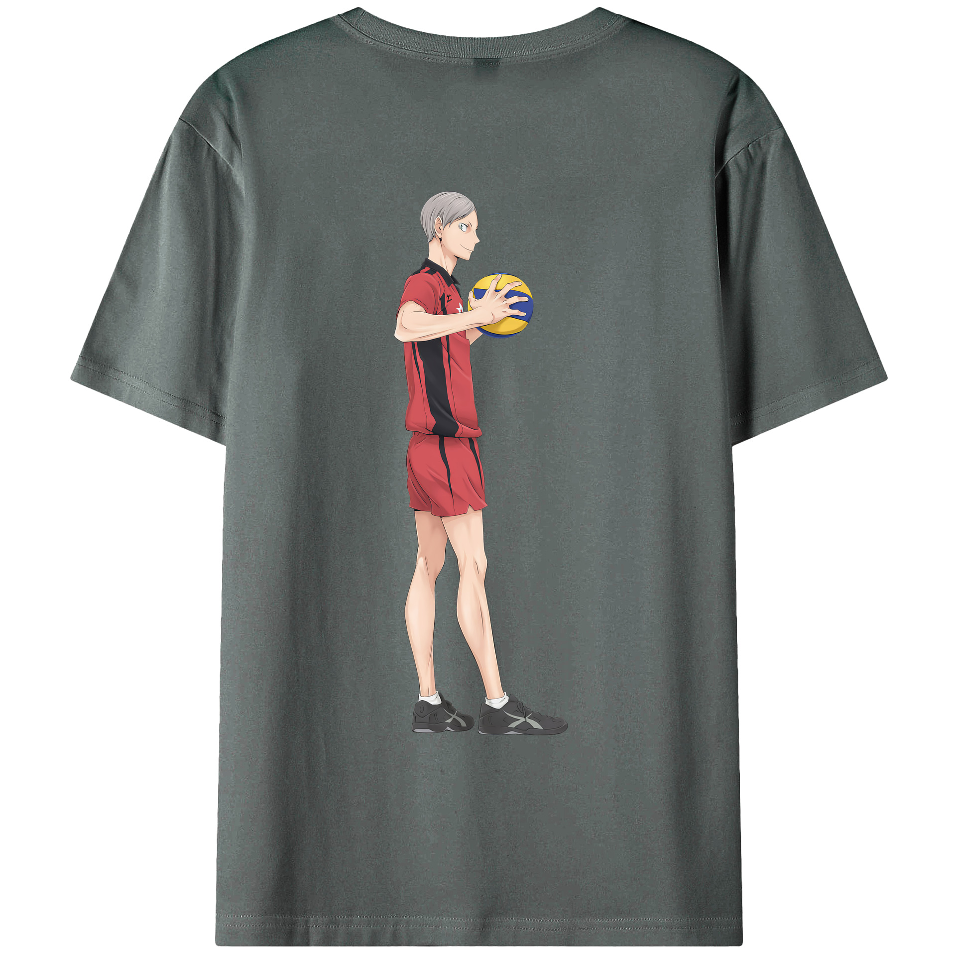 （画像用） ハイキュー!! Haikyu!! 綿100％ メンズ半袖Tシャツ（バックプリント） 通気性